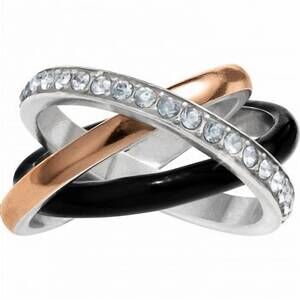 NEW BRIGHTON neptune's trio ring in silver/black/gold